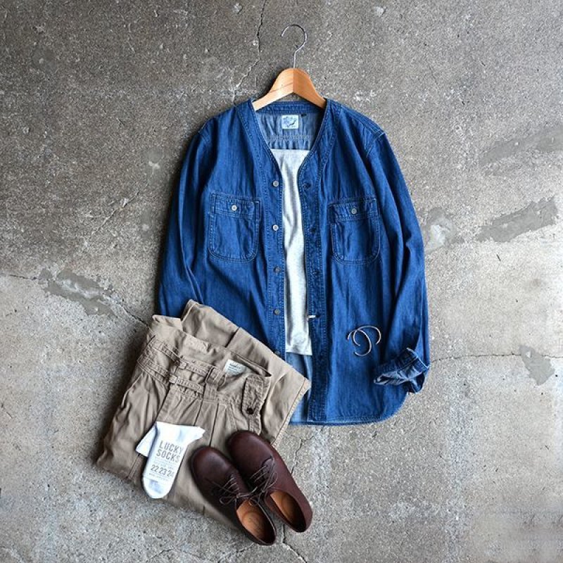 画像3: orslow / No Coller Denim Shirt
