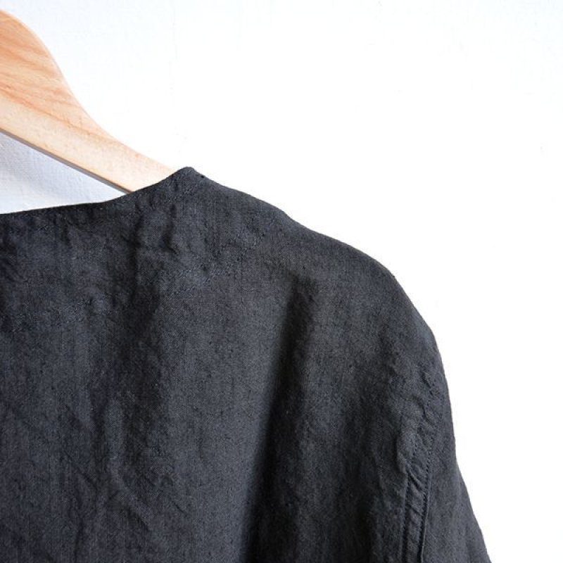 画像1: orslow / UNISEX PULLOVER Linen "BLACK"
