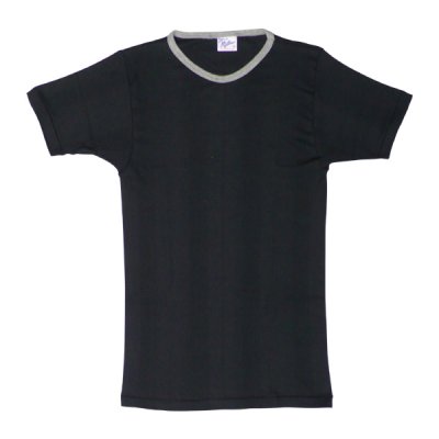 画像1: ミラー/リンガー ショートスリーブTシャツ ブラック×グレー