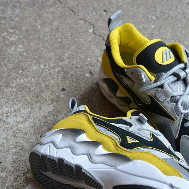画像1: MIZUNO / WAVE RIDER 1S グレー×ブラック×イエロー(D1GA193247)