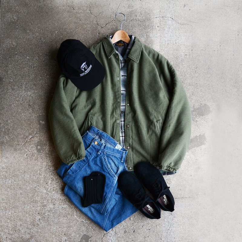 画像3: orSlow / VINTAGE WASHED COACH JACKET WITH FLEECE