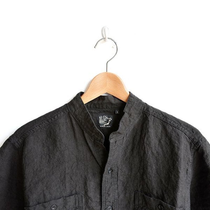 画像1: orslow / UNISEX Stand Coller S/S Shirt