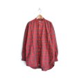 画像1: orslow / Stand Collar Long Shirt RedCheck (1)