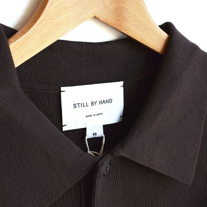 画像1: STILL BY HAND / コットン×シルクラグランスリーブニットポロシャツ（KN01222）