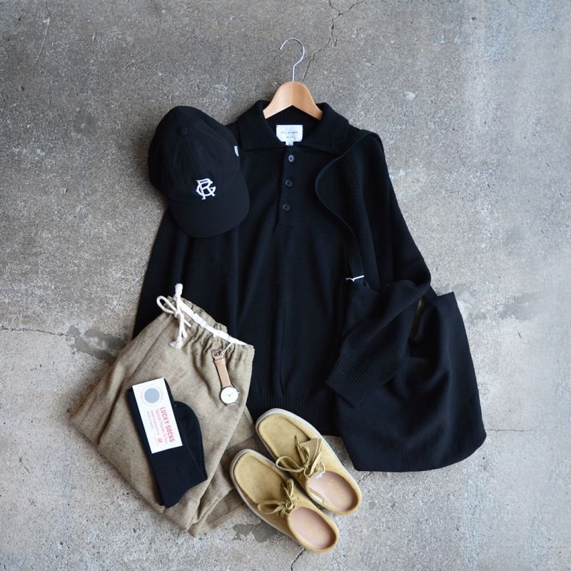 画像3: STILL BY HAND / 7G KNIT L/S POLO (KN01233)
