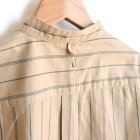 MORE DEDAIL1: *A VONTADE / Banded Collar Shirts -Cotton Viera Stripe-