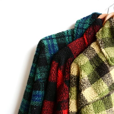 画像12: WILD THINGS / FLUFFY CHECK BOA JACKET（WT26127AD）