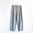 画像1: HARVESTY / CHECK-PATTERN EGG TUCKED PANTS (1)