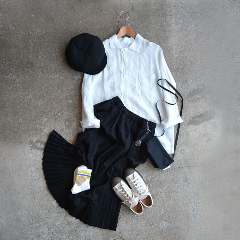 画像3: Charpentier de Vaisseau / Summer Wool Pleats Skirt Narrow