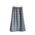 画像1: GRAMiCCi / Wool Blend Long Flare Skirt GreyCheck (1)