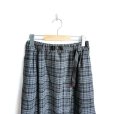 画像4: GRAMiCCi / Wool Blend Long Flare Skirt GreyCheck (4)
