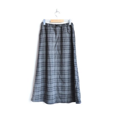 画像2: GRAMiCCi / Wool Blend Long Flare Skirt GreyCheck