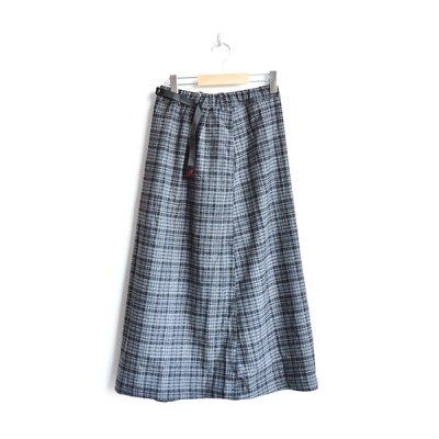 画像3: GRAMiCCi / Wool Blend Long Flare Skirt GreyCheck
