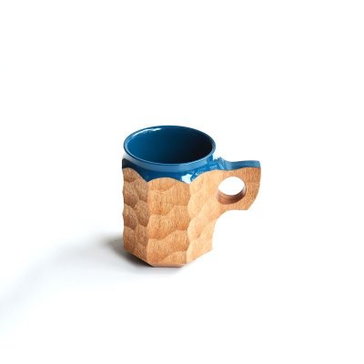 画像1: AKIHIRO WOOD WORKS / jincup-Urushi Hybrid Blue L ※ご購入条件付き