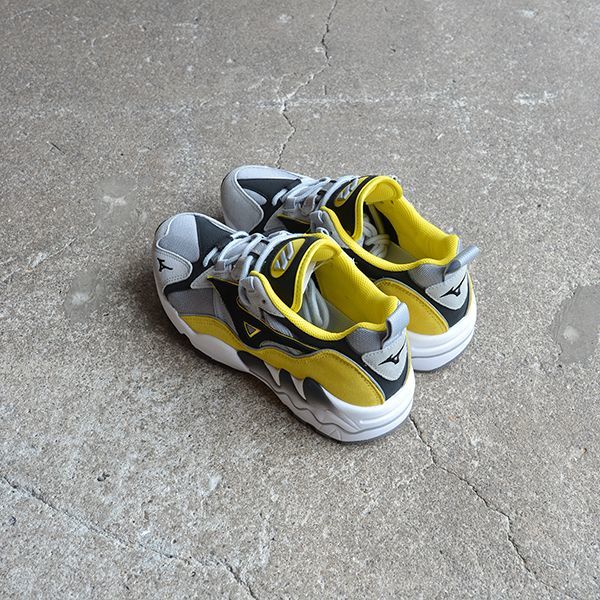MIZUNO / WAVE RIDER 1S グレー×ブラック×イエロー（D1GA193247）
