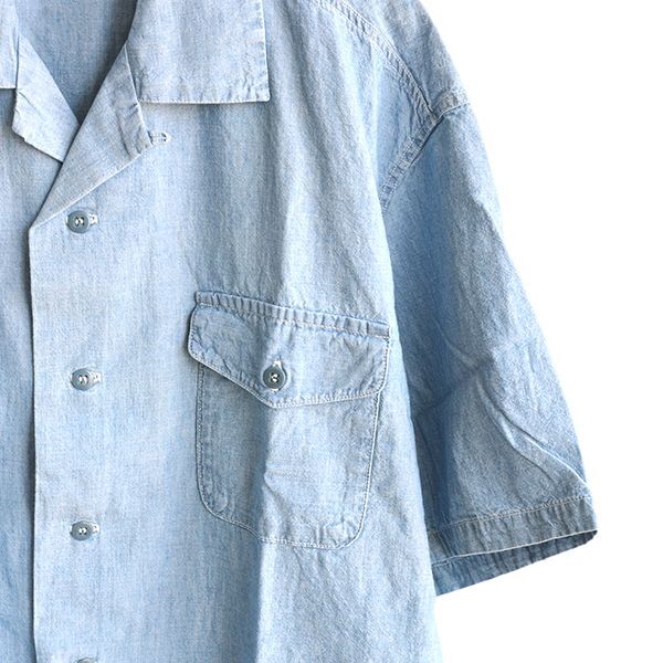 画像: orslow / US NAVY OFFICER HALF SLEEVE SHIRT CHAMBRAY BLEACHED