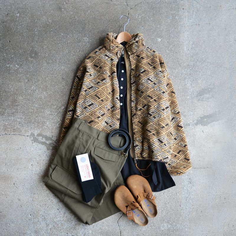 画像: orSlow / African Pattern Boa Fleece Jacket