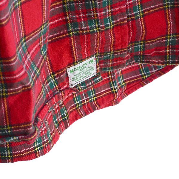 画像: orslow / Stand Collar Long Shirt RedCheck