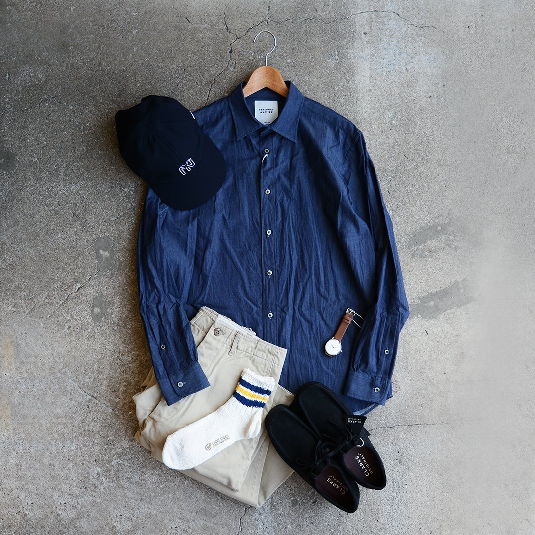 画像: PERSONAL MATTERS / PROJECT N°09 INDIGO DYE COTTON TWILL SHIRT