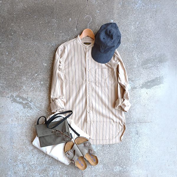 画像: *A VONTADE / Banded Collar Shirts -Cotton Viera Stripe-