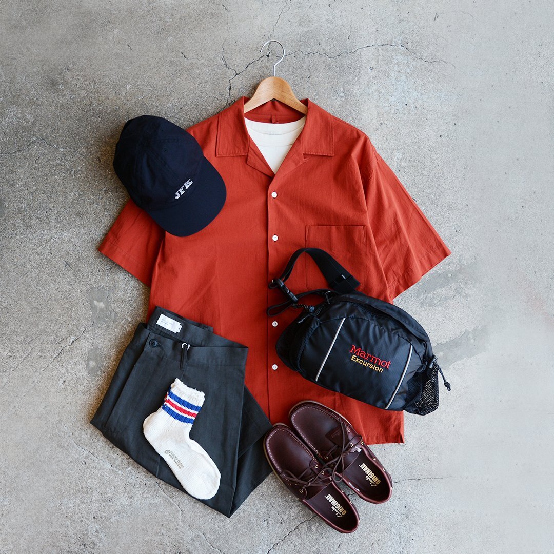 画像: *A VONTADE /Open Collar Shirts SS -Cotton/Linen Hard Twist Weaher - (VTD-0383-SH)