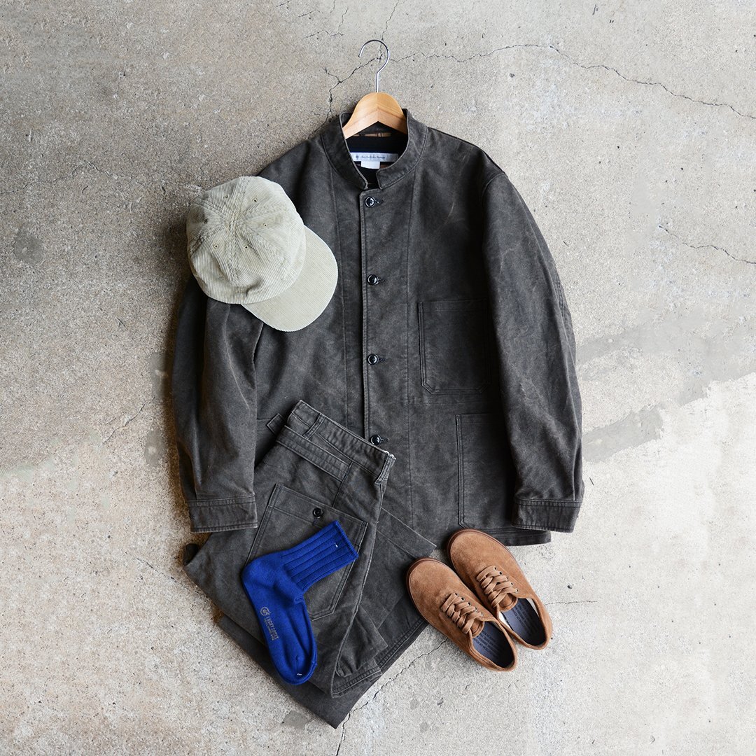 画像: *A VONTADE / Stand Collar Work Jacket -Pigment Coating Moleskin- (VTD-0603-JK)