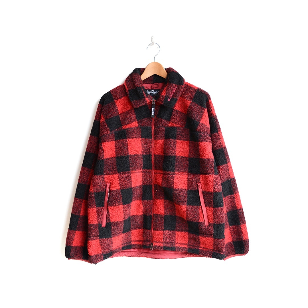 画像2: WILD THINGS / FLUFFY CHECK BOA JACKET（WT26127AD）