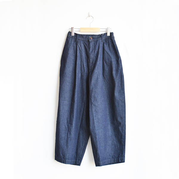 画像1: HARVESTY / DENIM WIDE EGG LONG PANTS 