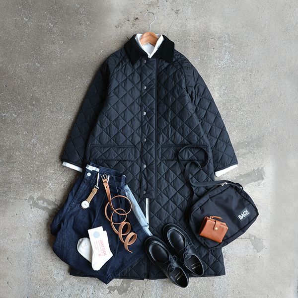 画像: BARBOUR /  LADIES BURGHLEY QUILT BLACK （SLQ0023）