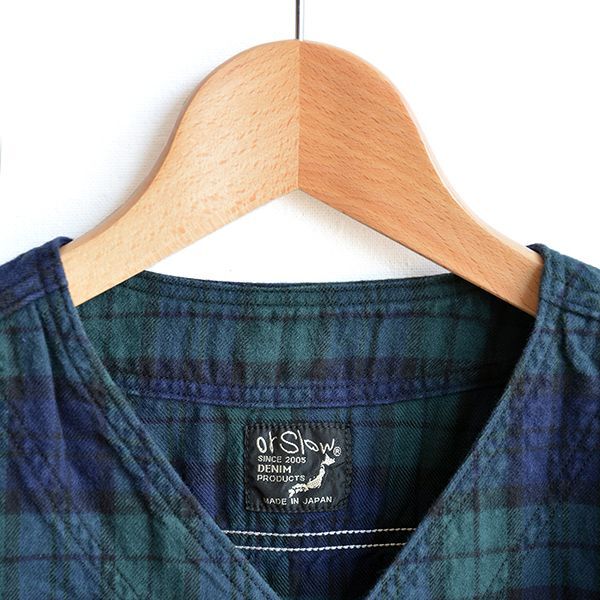 画像: orSlow / No Collar Flannel Long Shirt （00-9574）