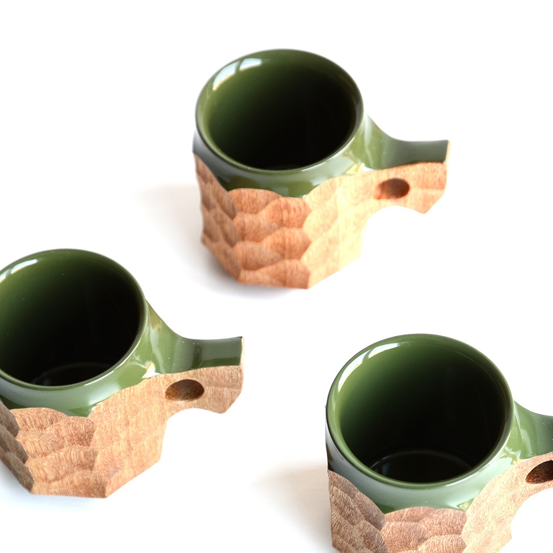 画像: AKIHIRO WOOD WORKS / jincup Urushi Hybrid Green mini ※ご購入条件付き